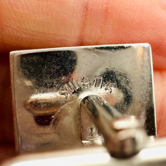 SWANK Vintage Mid Century Silver Tone Bullet Style Cuff Links Matte & Shiny - Picture 6 of 11